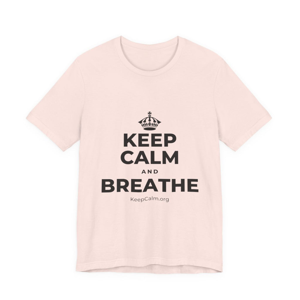 KEEP CALM AND BREATHE T-Shirt (Soft Cream–Heather Mauve)