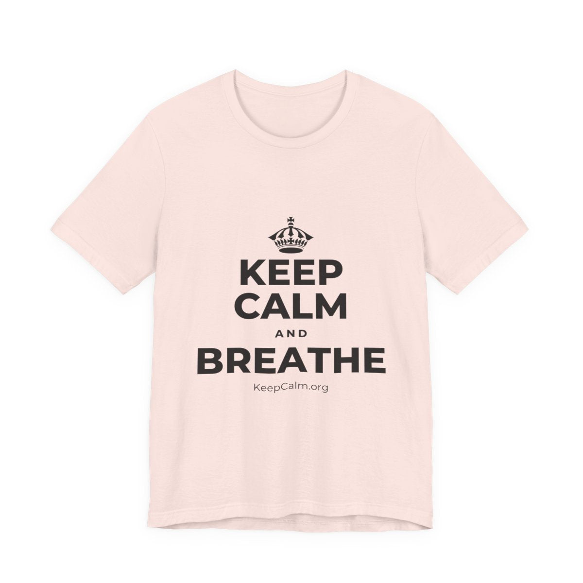 KEEP CALM AND BREATHE T-Shirt (Soft Cream–Heather Mauve)