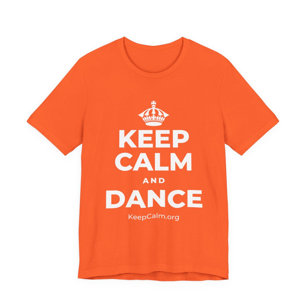 KEEP CALM AND DANCE T-Shirt (Baby Blue–Silver)