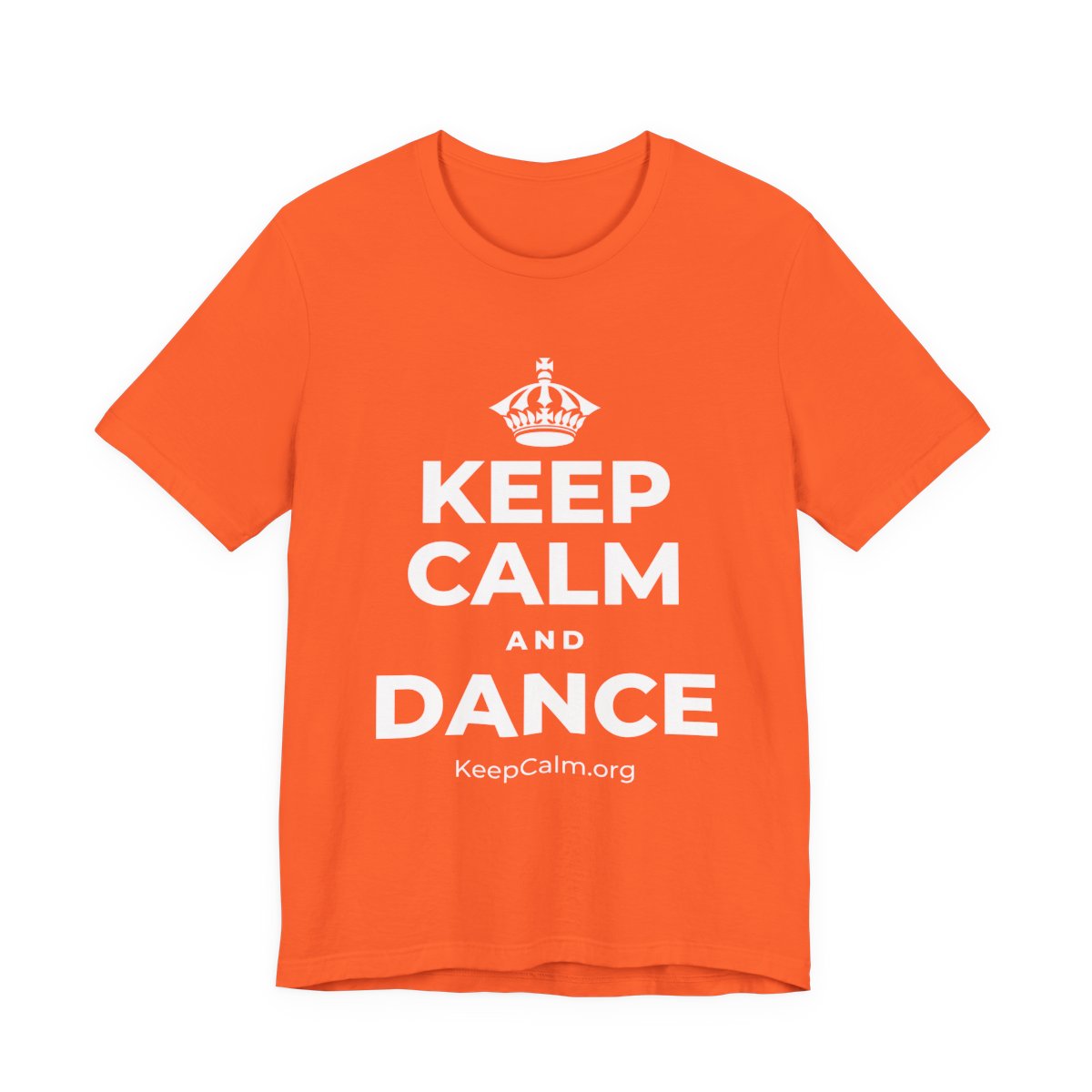 KEEP CALM AND DANCE T-Shirt (Baby Blue–Silver)