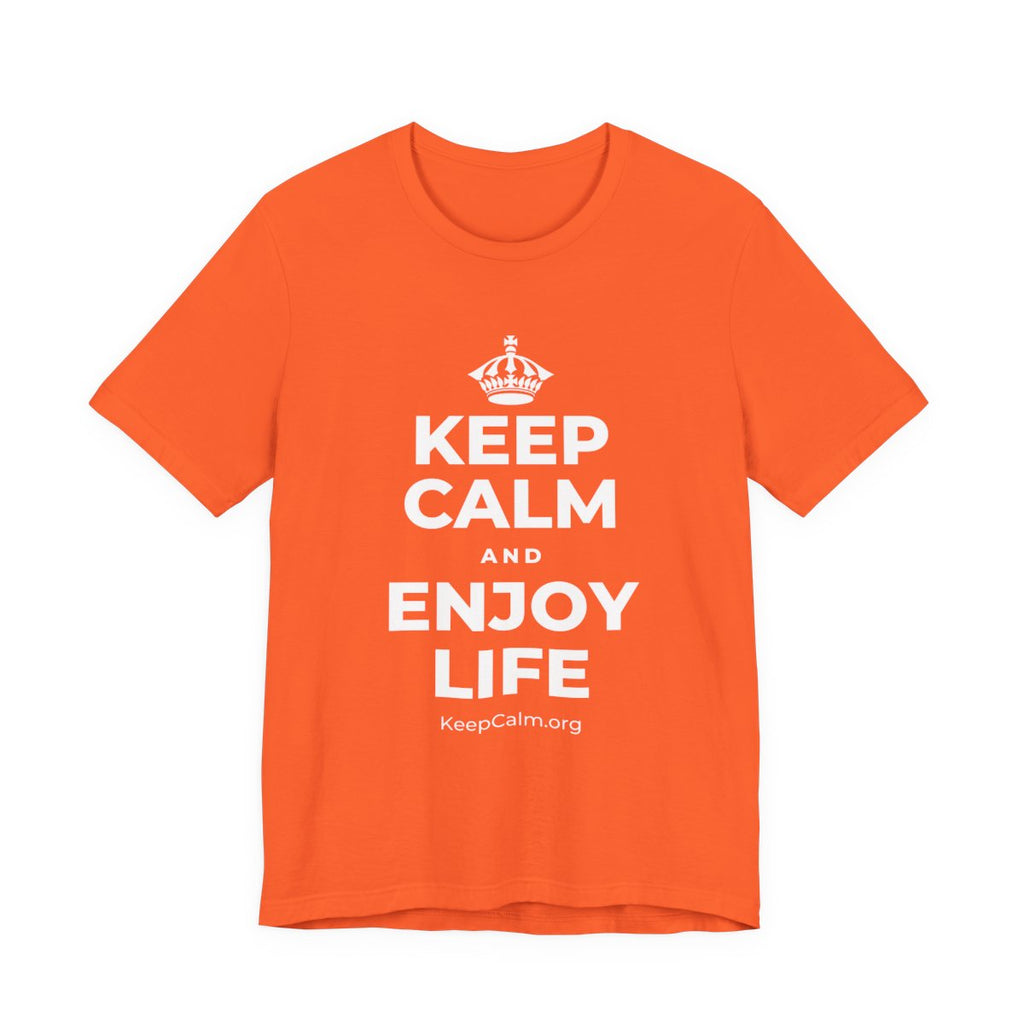 KEEP CALM AND ENJOY LIFE T-Shirt (Baby Blue–Silver)