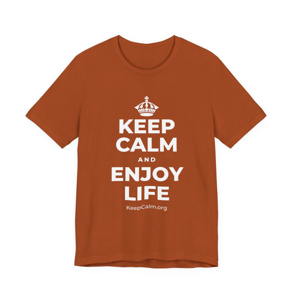 KEEP CALM AND ENJOY LIFE T-Shirt (Military Green–Autumn)