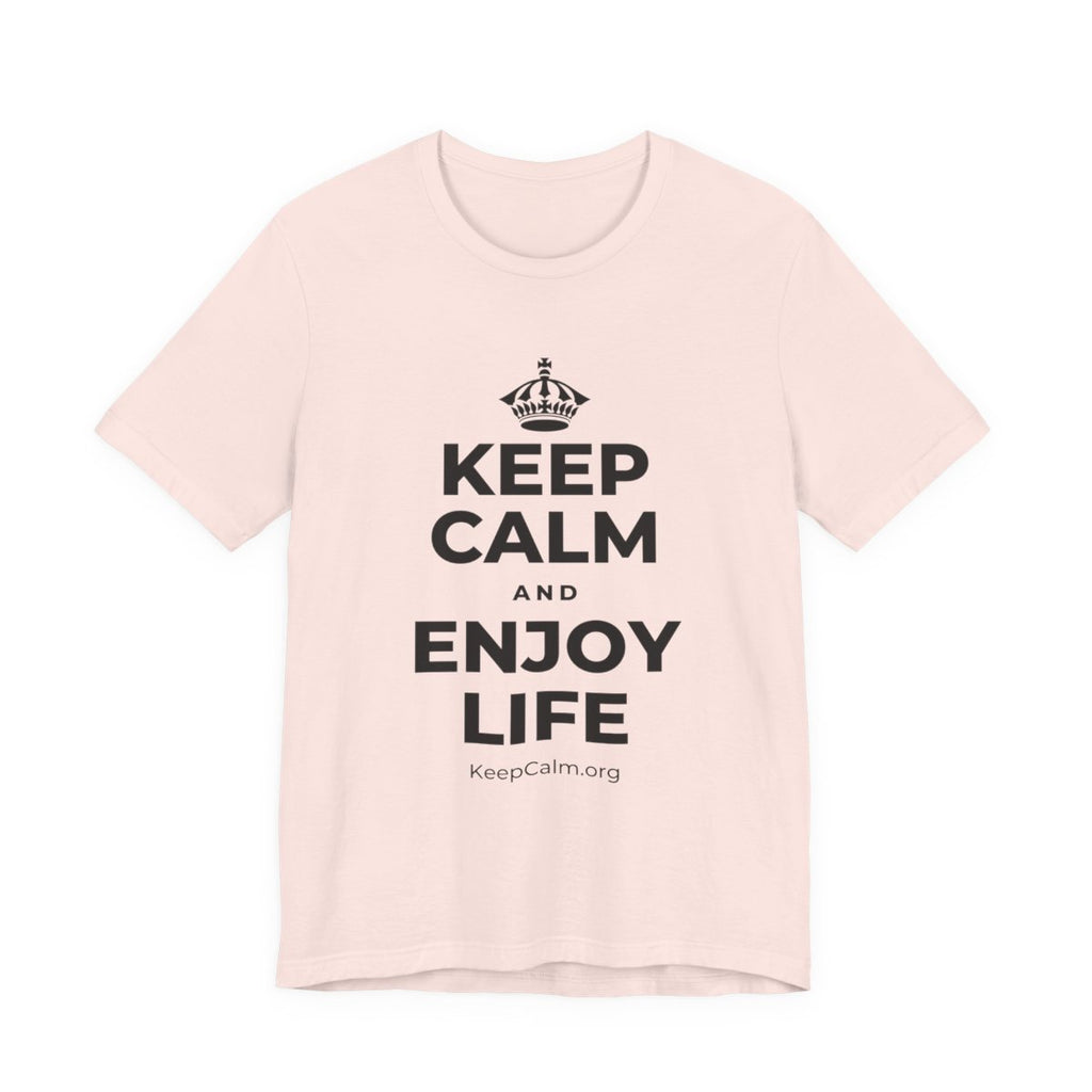 KEEP CALM AND ENJOY LIFE T-Shirt (Soft Cream–Heather Mauve)