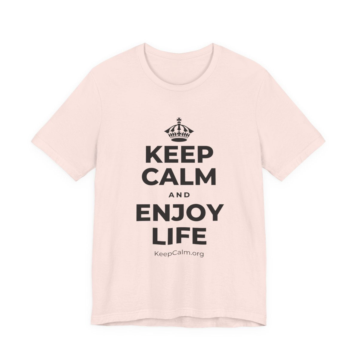 KEEP CALM AND ENJOY LIFE T-Shirt (Soft Cream–Heather Mauve)