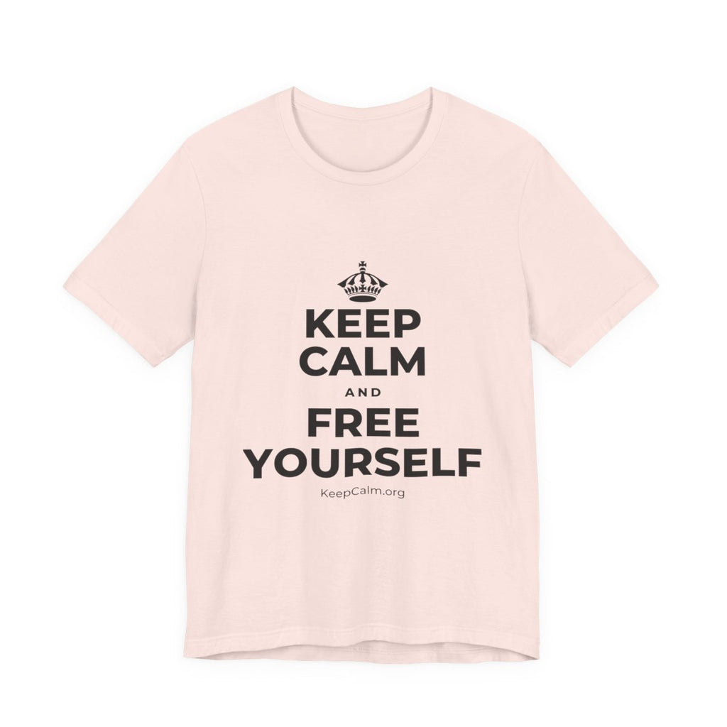 KEEP CALM AND FREE YOURSELF T-Shirt (Soft Cream–Heather Mauve)