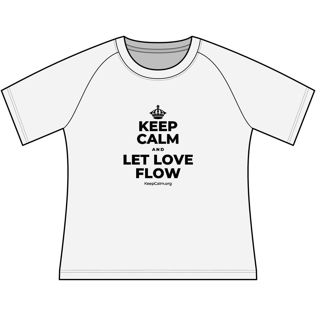 KEEP CALM AND LET LOVE FLOW Women's Raglan Tee