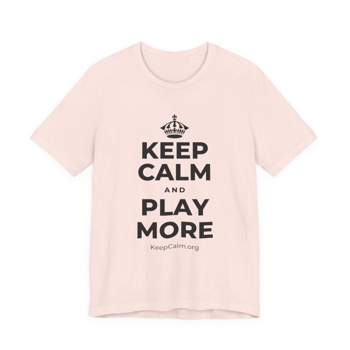 KEEP CALM AND PLAY MORE T-Shirt (Soft Cream–Heather Mauve)