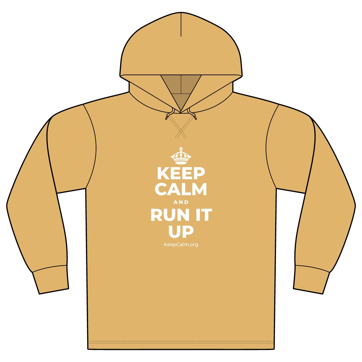 KEEP CALM AND RUN IT UP Organic Hoodie Tee