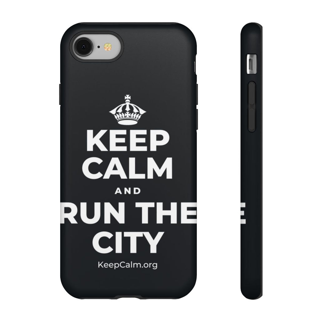 KEEP CALM AND RUN THE CITY Phone Case (Dark)