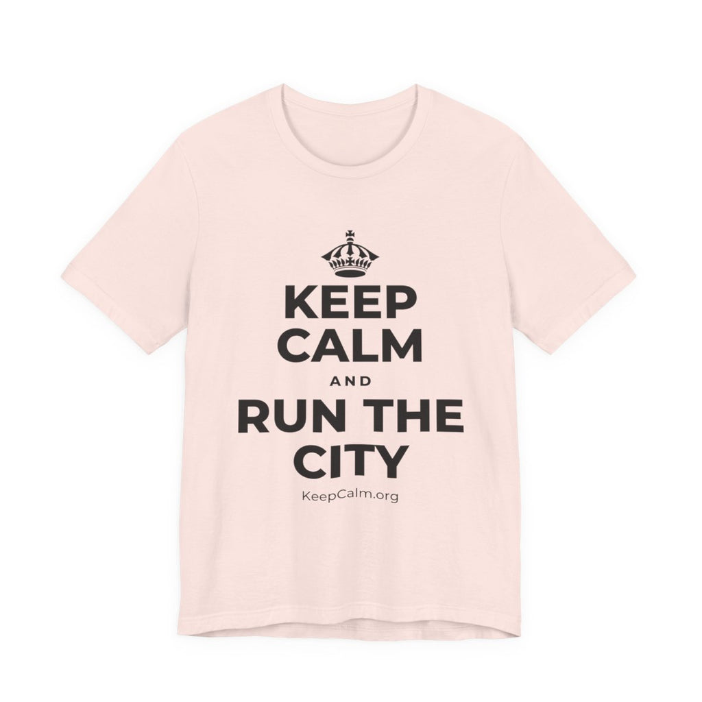 KEEP CALM AND RUN THE CITY T-Shirt (Soft Cream–Heather Mauve)
