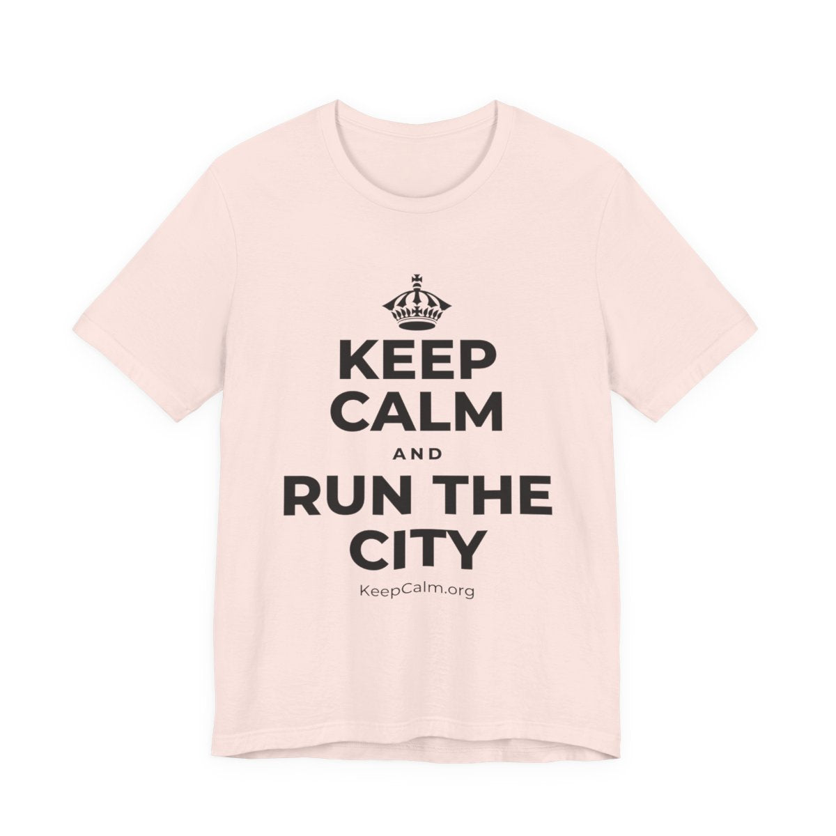 KEEP CALM AND RUN THE CITY T-Shirt (Soft Cream–Heather Mauve)
