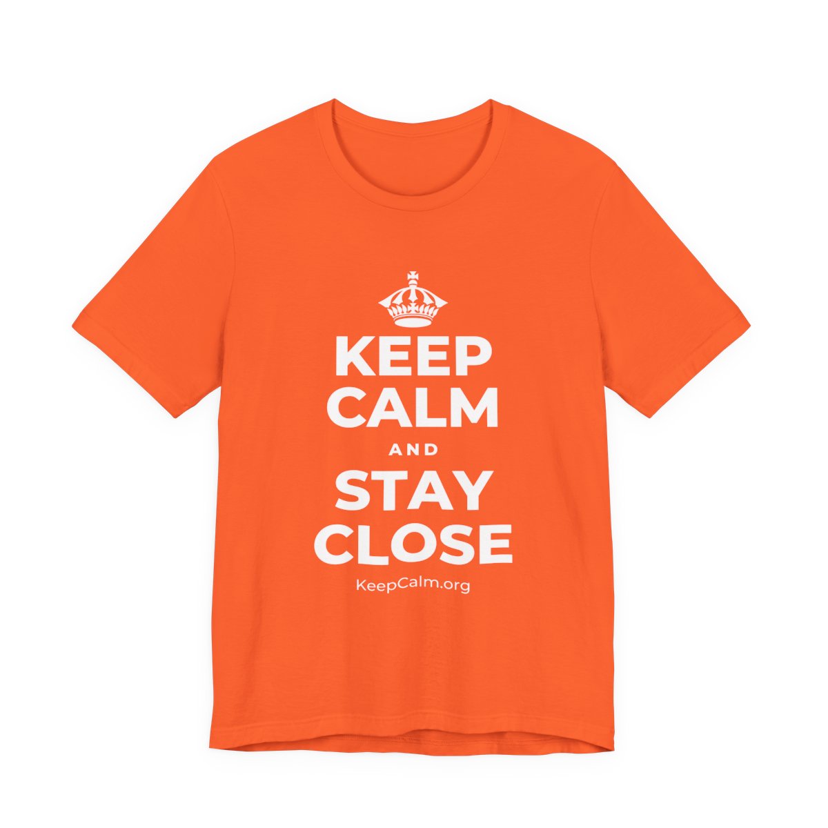 KEEP CALM AND STAY CLOSE T-Shirt (Baby Blue–Silver)