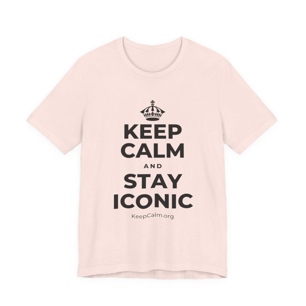 KEEP CALM AND STAY ICONIC T-Shirt (Soft Cream–Heather Mauve)