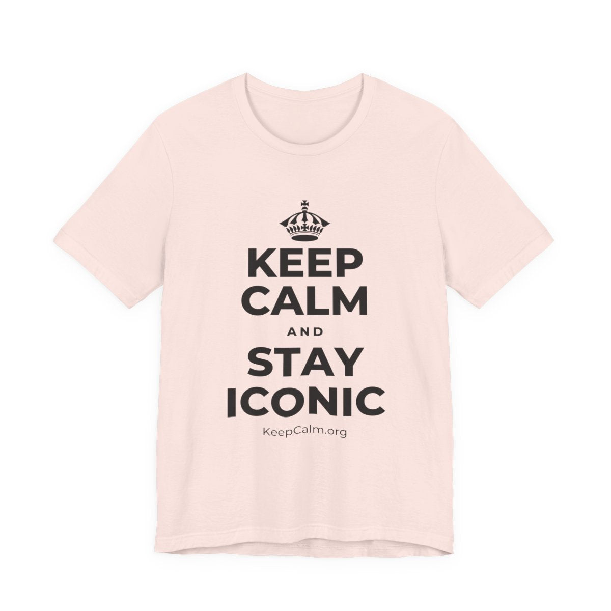 KEEP CALM AND STAY ICONIC T-Shirt (Soft Cream–Heather Mauve)