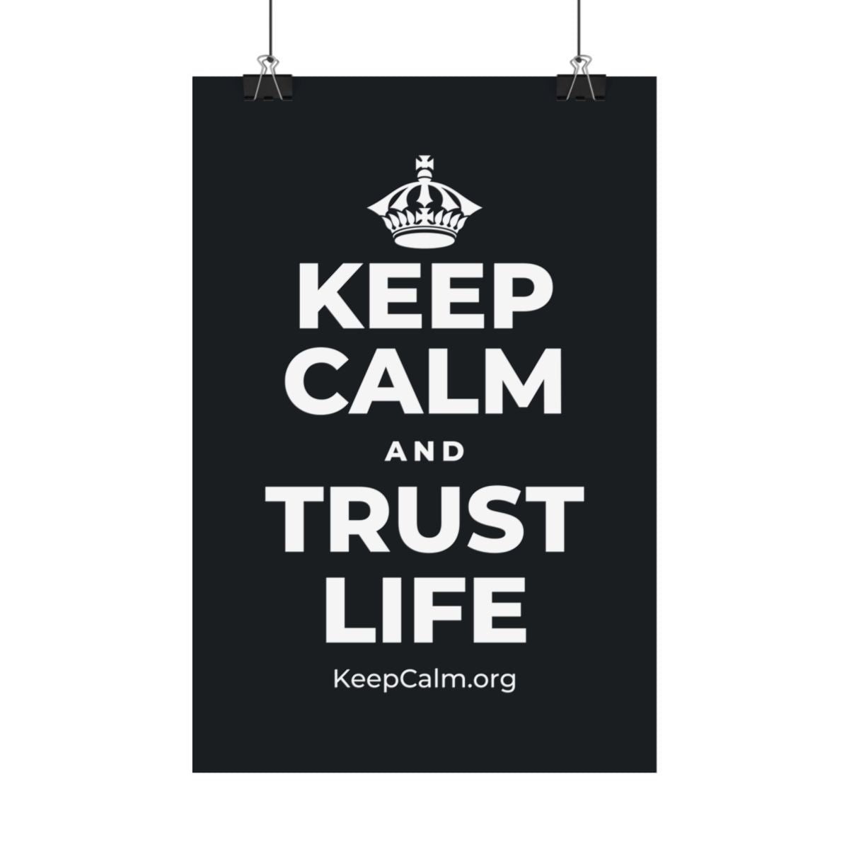 KEEP CALM AND TRUST LIFE Satin Poster (Dark)