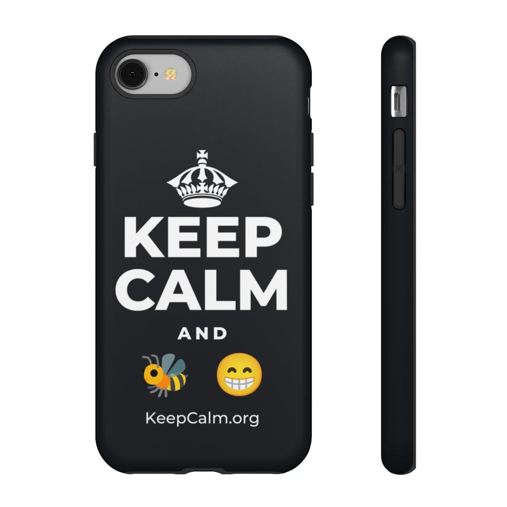 KEEP CALM AND BEE HAPPY Phone Case (Dark)
