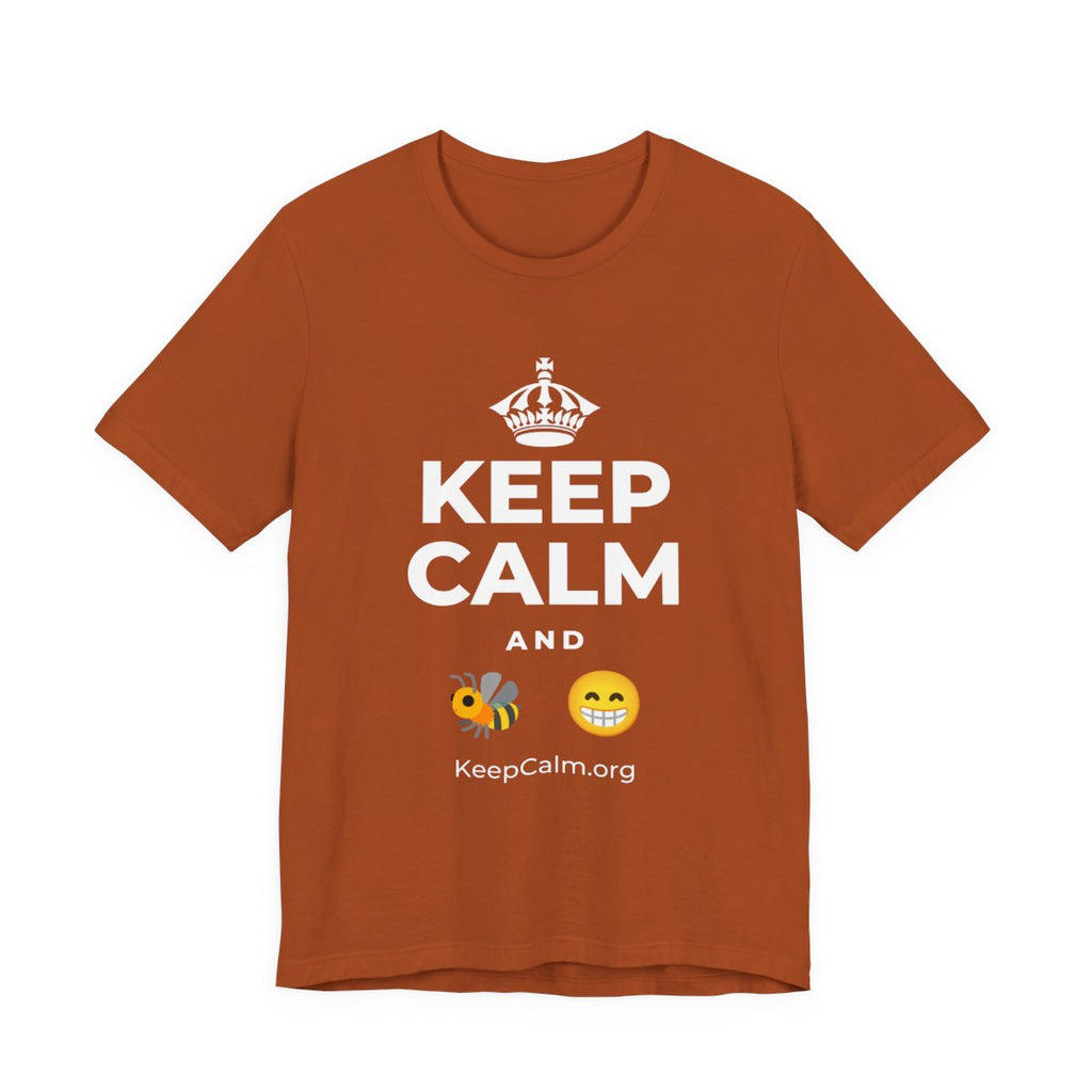 KEEP CALM AND BEE HAPPY T-Shirt (Military Green–Autumn)